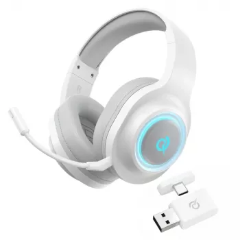 QCY Heroad V200 Tri-Mode gamer headset virtuális 7.1 surround hanggal, 240h akkumulátorral, levehető mikrofonnal – fehér