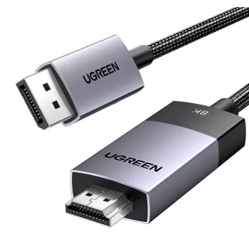 Ugreen DP115 DisplayPort–HDMI kábel, 8K 60Hz, 2 m, fekete