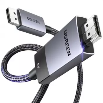 Ugreen DP115 DisplayPort–HDMI kábel, 8K 60Hz, 2 m, fekete