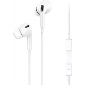 USAMS EP-41 vezetékes in-ear sztereó fejhallgató mikrofonnal, 3,5 mm jack, fehér