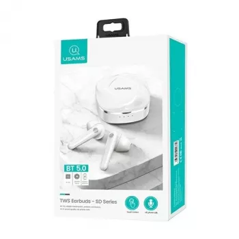 USAMS SD sorozat BHUSD01 True Wireless Stereo Bluetooth 5.0 fülhallgató, fehér