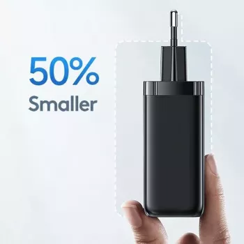 USAMS T47 65W PD gyorstöltő Super Si fali töltő 1x USB-C és 1x USB-A, fehér (CC153TC02)