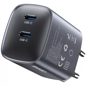 USAMS CC305 T66 45W GaN hálózati töltő 2x USB-C-vel, tarnish