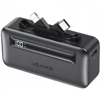 Power bank USAMS XB sorozat CD233 5000mAh PD 20W USB-C / Lightning kábellel ezüst