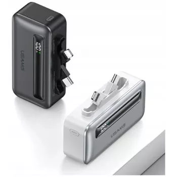 Power bank USAMS XB sorozat CD233 5000mAh PD 20W USB-C / Lightning kábellel ezüst