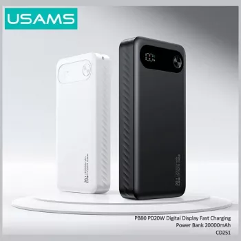 Power bank USAMS PB80 PD20W 20000mAh fehér