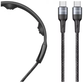 USAMS SJ759 U89 100W gyorstöltő USB-C kábel masszírozóval, 1,2m, fekete