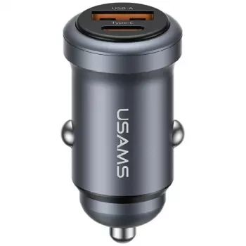 USAMS 30W USB-A USB-C autós töltő CC322