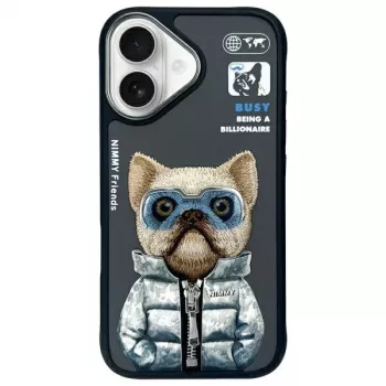 Nimmy Cool&Cute 2.0 kutya védőtok Apple iPhone 16 6,1 inch készülékhez, fekete