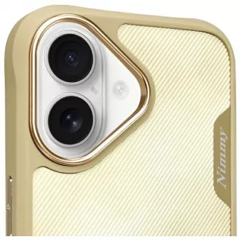 Nimmy Big Eyed Pet 2.0 macska tok Apple iPhone 16 6,1 inch készülékhez, khaki