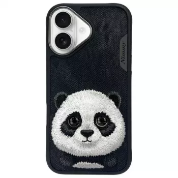 Nimmy Big Eyed Pet 2.0 panda tok Apple iPhone 16 6,1 inch készülékhez, fekete