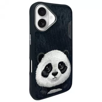 Nimmy Big Eyed Pet 2.0 panda tok Apple iPhone 16 6,1 inch készülékhez, fekete