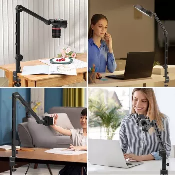 Ulanzi LS25 asztali C-szorító stúdiótartó fényképezőgéphez, mikrofonhoz, LED-fényhez, fekete