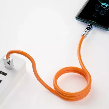 Dudao L24CC USB-C-USB-C szögletes kábel 120W 1m 180°-os forgatás narancssárga