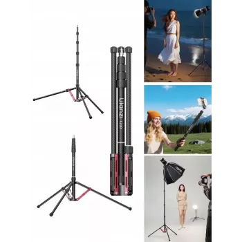 ULANZI T230 2 az 1-ben lámpaállvány és monopod 2,3 m 5 kg alumíniumötvözet fekete