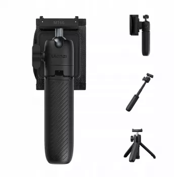 ULANZI MT66 3 az 1-ben mini állvány szelfibot hátizsák-kapocs DJI Osmo Action 5 Pro 4 3-hoz, GoPro-hoz, Insta360-hoz - fekete