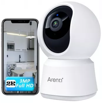 Arenti P2T beltéri Wi-Fi kamera 3MP/2K forgatható/dönthető funkcióval és adatvédelmi móddal