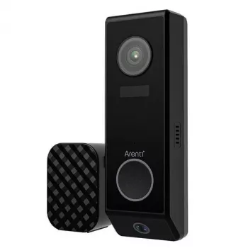 Arenti P10 csengő 2K okos videócsengő vezeték nélküli gonggal, IP65, PIR + AI-felismerés, újratölthető akkumulátor vagy vezetékes, Alexa/Google Assistant kompatibilis