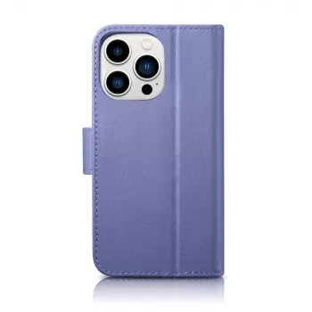 iCarer 2 az 1-ben pénztárcatartó tok iPhone 14 Pro-hoz, bőr tok RFID-blokkolással, világoslila (WMI14220726-LP)