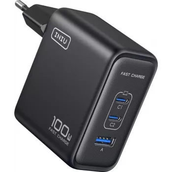 INIU Leopard Charger 100W GaN USB-C EU dugó fekete