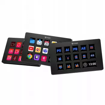 Ulanzi Stream Deck D200 konzol - 15 programozható gomb, 3 forgószabályzó, RGB háttérvilágítás, USB-C, mechanikus hot-swappable kapcsolók