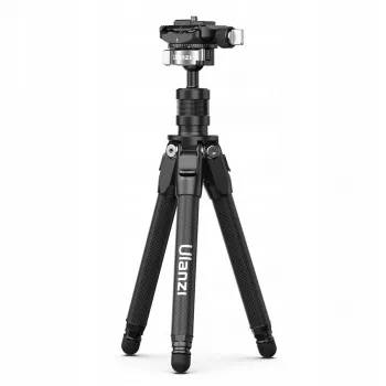 ULANZI TT35 karbonszálas mini állvány 28 cm gömbfejjel, 1/4 inch csavarral, Arca-Swiss lemezzel, DSLR/tükör nélküli/akciókamera/okostelefon számára, fekete