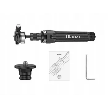 ULANZI TT35 karbonszálas mini állvány 28 cm gömbfejjel, 1/4 inch csavarral, Arca-Swiss lemezzel, DSLR/tükör nélküli/akciókamera/okostelefon számára, fekete