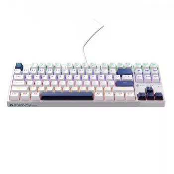 Machenike K500B-B87 vezetékes mechanikus gamer billentyűzet, 87 gomb TKL, Red Switch, RGB-háttérvilágítás, fehér