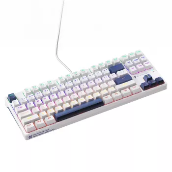Machenike K500B-B87 vezetékes mechanikus gamer billentyűzet, 87 gomb TKL, Red Switch, RGB-háttérvilágítás, fehér