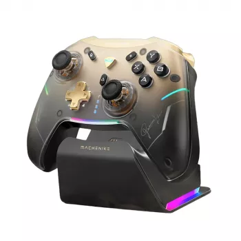 Machenike G5Pro Premium Edition vezeték nélküli játékvezérlő töltőállomással - fekete és arany