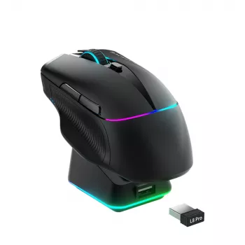 Machenike L8 Pro vezeték nélküli gamer egér töltőállomással - fekete