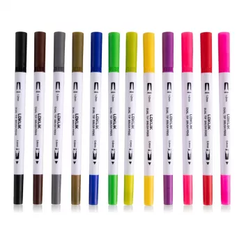 LOKLiK Dual Tip Brush Pens – 12 szín