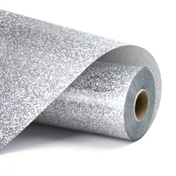 LOKLIK csillám hőátviteli fólia - ezüst - 30,5 x 90 cm (SG-HTV-1570-US-L-B2B)