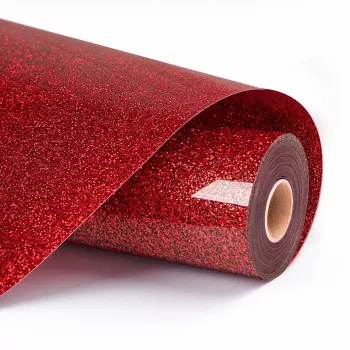 LOKLIK Glitter hőátvivő fólia – piros – 30,5 x 90 cm (SG-HTV-1573-US-L-B2B)