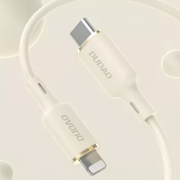 Dudao L7SF 2 az 1-ben USB-C – USB-C / Lightning kábel 100W 1,2m bézs