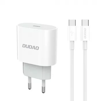 Dudao A14EUC adapter 20W (1m USB-C – USB-C kábel mellékelve) fehér