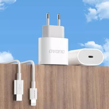 Dudao A14EUC adapter 20W (1m USB-C – USB-C kábel mellékelve) fehér