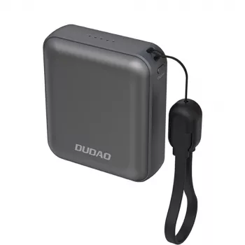 Dudao K22+ ultrakompakt power bank 10000mAh 22.5W USB-C, pánttal/kábellel – szürke