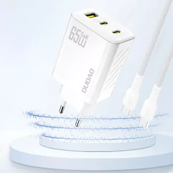 Dudao A29 65W GaN 2x USB-C + 1x USB-A töltő - fehér