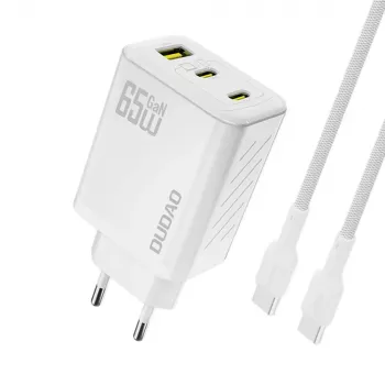 Dudao A29C 65W GaN USB-C töltő kábellel - fehér