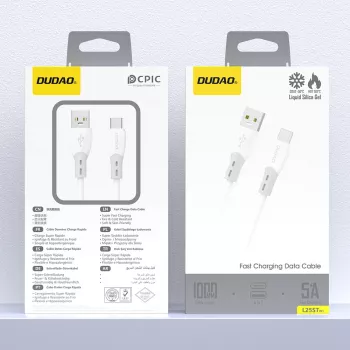Dudao L25ST USB-A - USB-C kábel 1m fehér