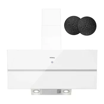 ISEASY TV1390D4-CC-I2 fali páraelszívó 90cm 750m³/h rozsdamentes acél fekete üveg