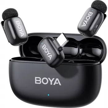 BOYA mini 2-02 vezeték nélküli mikrofonrendszer 2,4 GHz USB-C - fekete
