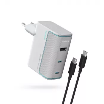 CUKTECH AD1003EU 100W GaN Wall Charger 2x USB-C + USB-A with Cable - White