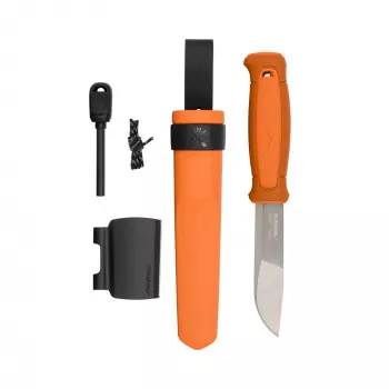 Morakniv Kansbol rögzített pengéjű kés túlélőszettel, narancssárga