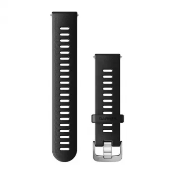 Garmin szilikon szíj 20 mm fekete Venu-hoz, Forerunner 645-höz, Forerunner 245-höz, Forerunner 55-höz - eredeti tartozék 010-11251-9P