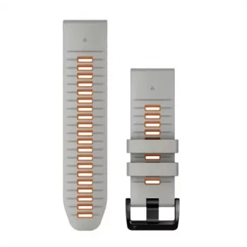 Garmin QuickFit 26 mm Silicone Watch Band, Mist Grey/Orange (010-13281-02)