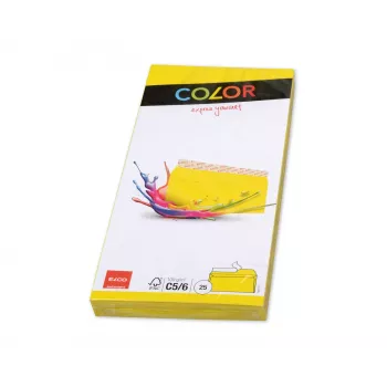 ELCO Color boríték C5/6 (114 x 229 mm), ablak nélkül, öntapadós, 100 g/m², sárga, 25 darab (74617.72)