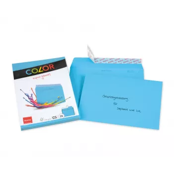 ELCO Color boríték C5 (162 x 229 mm), ablak nélkül, öntapadós, 100 g/m², intenzív kék, 25 darab (74618.32)