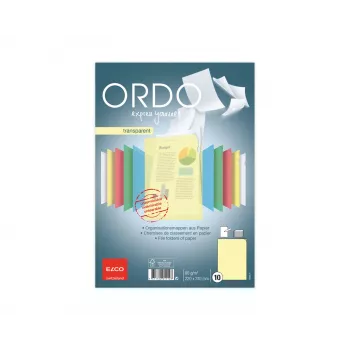 ELCO Ordo átlátszó szervezőmappa A4, 220 x 310 mm, 80 g/m², sárga, 10 darab (73696.74)